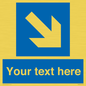 MV7938: Custom Mandatory directional sign, blue arrow down and right