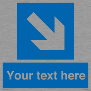 MV7938: Custom Mandatory directional sign, blue arrow down and right