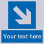 MV7938: Custom Mandatory directional sign, blue arrow down and right