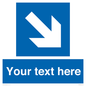 MV7938: Custom Mandatory directional sign, blue arrow down and right