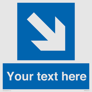 MV7938: Custom Mandatory directional sign, blue arrow down and right