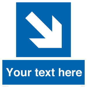 MV7938: Custom Mandatory directional sign, blue arrow down and right
