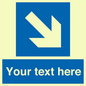 MV7938: Custom Mandatory directional sign, blue arrow down and right