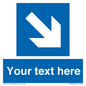 MV7938: Custom Mandatory directional sign, blue arrow down and right