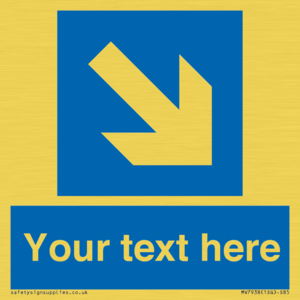 MV7938: Custom Mandatory directional sign, blue arrow down and right