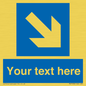 MV7938: Custom Mandatory directional sign, blue arrow down and right