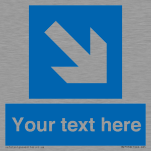 MV7938: Custom Mandatory directional sign, blue arrow down and right