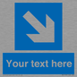MV7938: Custom Mandatory directional sign, blue arrow down and right
