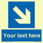 MV7938: Custom Mandatory directional sign, blue arrow down and right