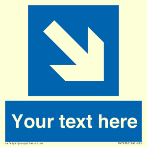 MV7938: Custom Mandatory directional sign, blue arrow down and right
