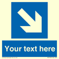 MV7938: Custom Mandatory directional sign, blue arrow down and right