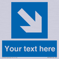 MV7938: Custom Mandatory directional sign, blue arrow down and right