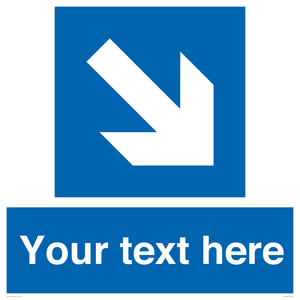 MV7938: Custom Mandatory directional sign, blue arrow down and right