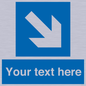 MV7938: Custom Mandatory directional sign, blue arrow down and right