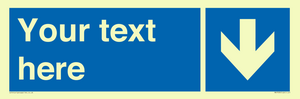 MV7939: Custom Mandatory directional sign, blue arrow down
