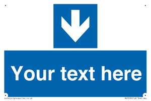 MV7939: Custom Mandatory directional sign, blue arrow down