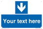 MV7939: Custom Mandatory directional sign, blue arrow down