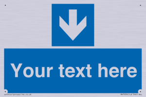 MV7939: Custom Mandatory directional sign, blue arrow down