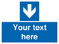 MV7939: Custom Mandatory directional sign, blue arrow down