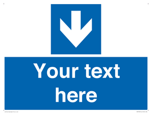 MV7939: Custom Mandatory directional sign, blue arrow down