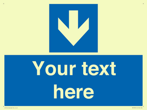 MV7939: Custom Mandatory directional sign, blue arrow down