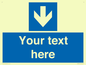 MV7939: Custom Mandatory directional sign, blue arrow down