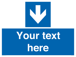 MV7939: Custom Mandatory directional sign, blue arrow down