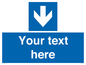 MV7939: Custom Mandatory directional sign, blue arrow down