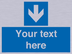 MV7939: Custom Mandatory directional sign, blue arrow down
