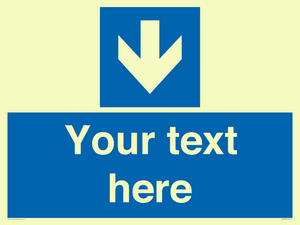 MV7939: Custom Mandatory directional sign, blue arrow down