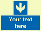MV7939: Custom Mandatory directional sign, blue arrow down