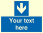 MV7939: Custom Mandatory directional sign, blue arrow down