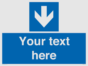 MV7939: Custom Mandatory directional sign, blue arrow down