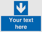 MV7939: Custom Mandatory directional sign, blue arrow down