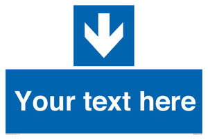 MV7939: Custom Mandatory directional sign, blue arrow down