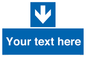 MV7939: Custom Mandatory directional sign, blue arrow down