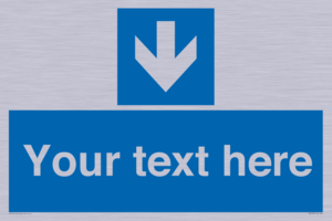 MV7939: Custom Mandatory directional sign, blue arrow down