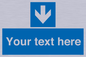 MV7939: Custom Mandatory directional sign, blue arrow down