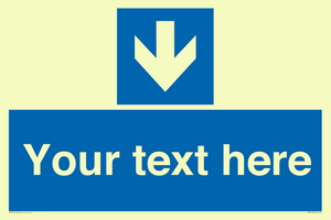 MV7939: Custom Mandatory directional sign, blue arrow down