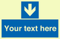 MV7939: Custom Mandatory directional sign, blue arrow down
