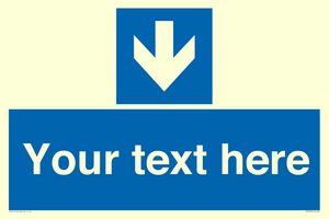 MV7939: Custom Mandatory directional sign, blue arrow down