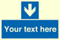 MV7939: Custom Mandatory directional sign, blue arrow down