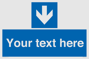 MV7939: Custom Mandatory directional sign, blue arrow down