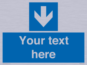 MV7939: Custom Mandatory directional sign, blue arrow down
