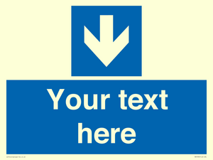 MV7939: Custom Mandatory directional sign, blue arrow down