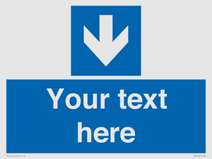 MV7939: Custom Mandatory directional sign, blue arrow down
