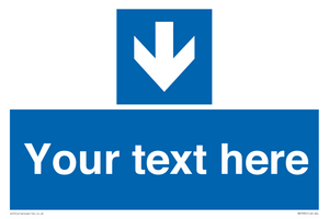 MV7939: Custom Mandatory directional sign, blue arrow down
