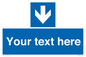 MV7939: Custom Mandatory directional sign, blue arrow down