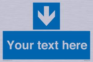 MV7939: Custom Mandatory directional sign, blue arrow down
