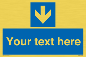 MV7939: Custom Mandatory directional sign, blue arrow down
